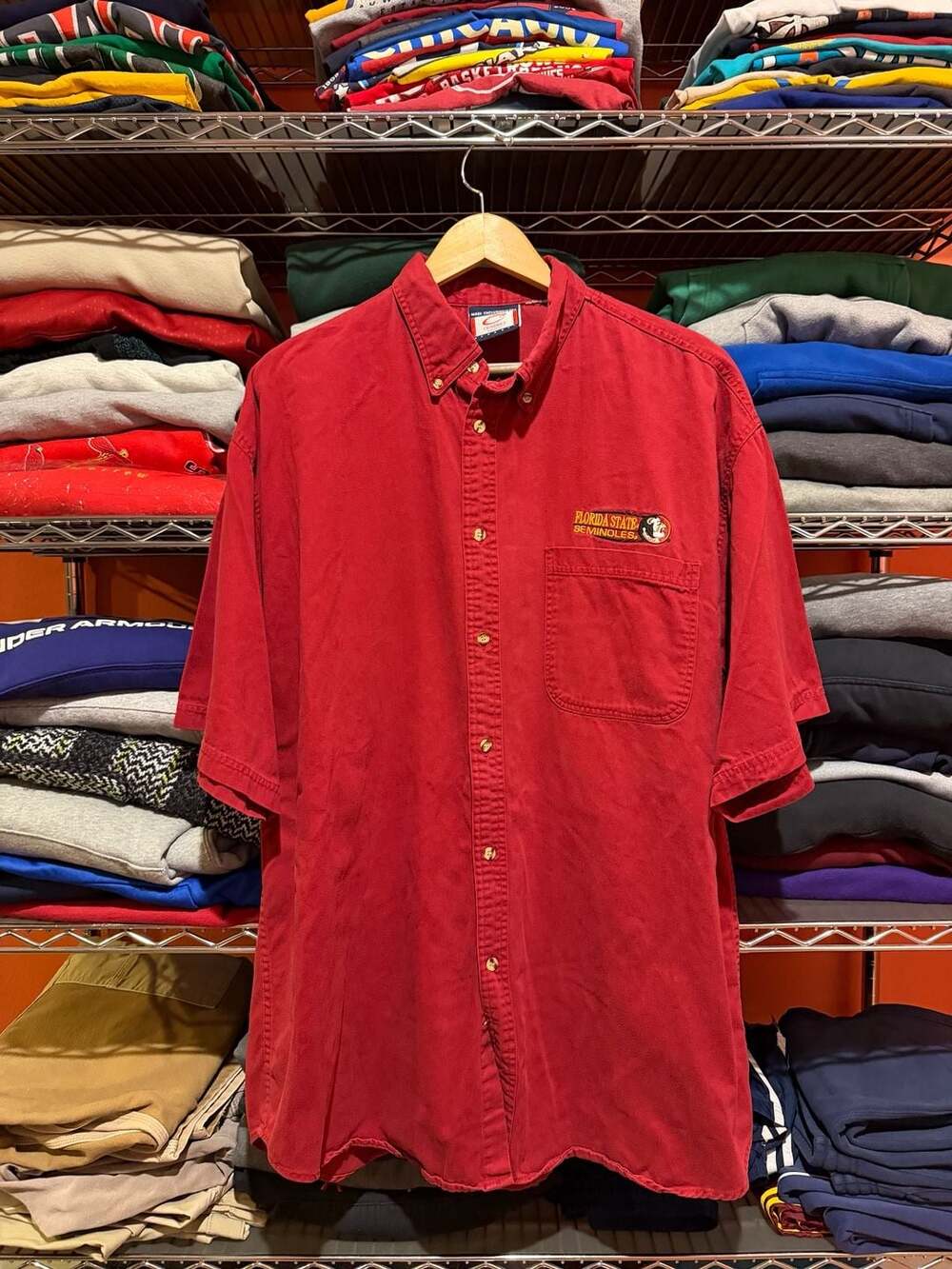 Vintage Cadre Athletic Florida State Seminoles Short Sleeve Button Down 2XL